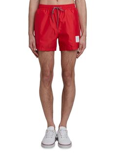 Эластичные нейлоновые плавательные шорты Thom Browne, красный