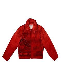Утепленная тканая куртка с принтом доски для серфинга ERL, красный