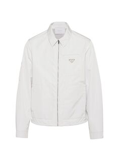Куртка-блузон из повторного нейлона Prada, белый