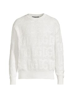 Открытый вязаный свитер с логотипом DOLCE&amp;GABBANA, белый