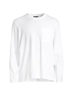 Хлопковая футболка оверсайз с длинными рукавами ATM Anthony Thomas Melillo, белый