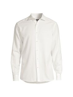 Рубашка Cashco из хлопка и кашемира ZEGNA, белый