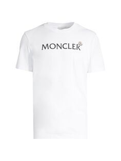 Мужская футболка с круглым вырезом с логотипом Moncler Moncler, белый