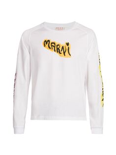 Художественная футболка с логотипом Marni, белый