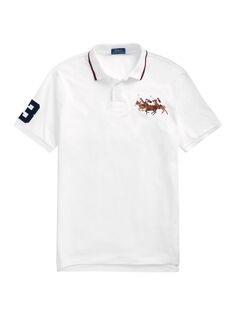 Поло с вышитым логотипом Triple Pony Polo Ralph Lauren, белый