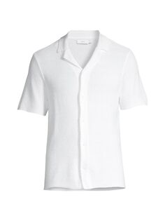 Рубашка из хлопка с текстурой Onia, белый
