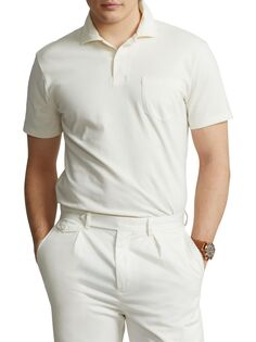 Рубашка-поло из джерси с накладными карманами Polo Ralph Lauren, кремовый