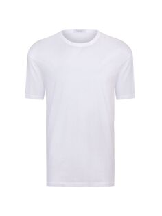Однотонная хлопковая футболка с круглым вырезом Stefano Ricci, белый