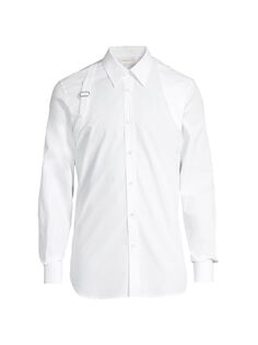 Рубашка Tonal Harness с пуговицами спереди Alexander McQueen, белый