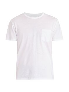 Хлопково-льняная футболка Officine Générale, белый