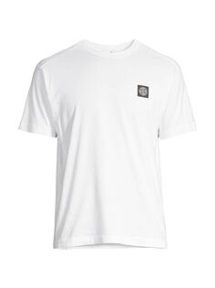 Хлопковая футболка с круглым вырезом Stone Island, белый