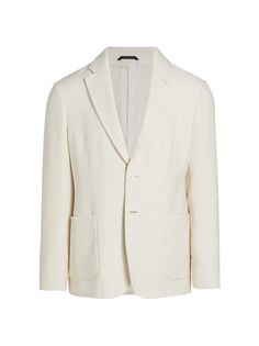 Фактурная куртка из смесового шелка Giorgio Armani, кремовый