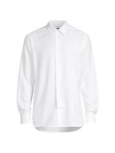 Хлопковая классическая рубашка Emporio Armani, белый