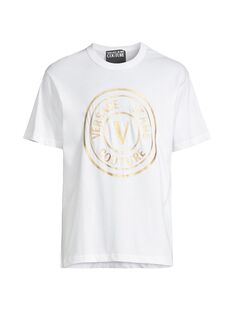 Футболка с эмблемой логотипа Versace Jeans Couture, белый