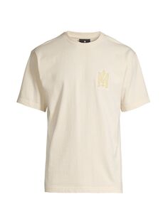 Бархатная футболка с логотипом Mackage, кремовый
