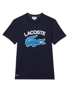 Хлопковая футболка с логотипом под крокодила Lacoste