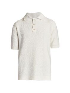 Текстурированная вязаная рубашка-поло Maison Margiela, белый