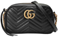 Сумка Gucci GG Marmont Matelass маленькая через плечо, черный