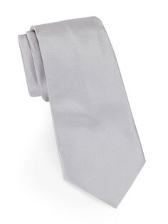 Шелковый вечерний галстук ZEGNA, серый