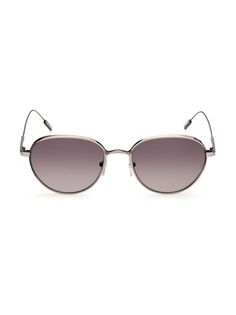 Круглые металлические солнцезащитные очки 52 мм ZEGNA, серый