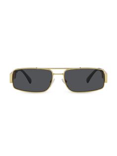 Прямоугольные солнцезащитные очки Greca 51 мм Versace, черный