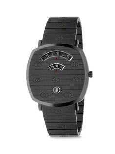 Часы Grip GG с PVD-покрытием и браслетом из нержавеющей стали Gucci, черный