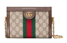 Сумка GUCCI Wmns Ophidia Old Flower Logo на одно плечо, коричневый/красный/зеленый