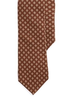 Шелковый галстук с геометрическим рисунком Ralph Lauren Purple Label, коричневый