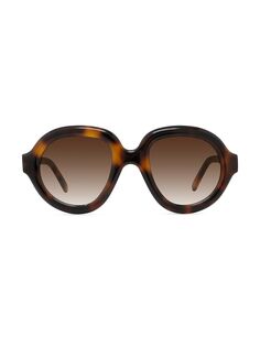 Круглые пластиковые солнцезащитные очки 49 мм Loewe, коричневый