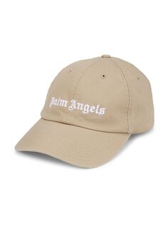 Хлопковая бейсболка с логотипом Palm Angels, бежевый