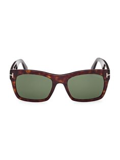 Прямоугольные солнцезащитные очки 56 мм Tom Ford, зеленый