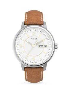Часы Chicago с кожаным ремешком Timex, белый