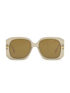 Солнцезащитные очки большого размера 55 мм Fendi, коричневый