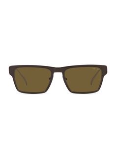 Квадратные солнцезащитные очки 56 мм Prada, коричневый