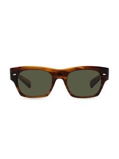 Солнцезащитные очки Davri прямоугольной формы 52 мм Oliver Peoples, коричневый