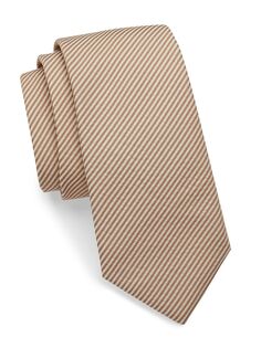 Шелковый галстук в полоску из сирсакера Saks Fifth Avenue, серый