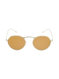 Круглые солнцезащитные очки Phantos 49MM Oliver Peoples, коричневый