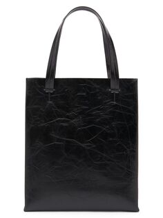 Складная кожаная большая сумка среднего размера Jil Sander, черный