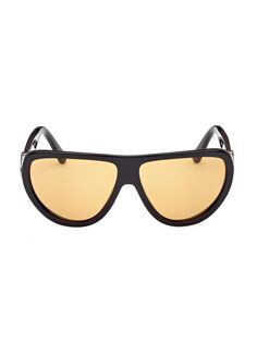 Анодированные солнцезащитные очки-авиаторы 62MM Moncler, черный