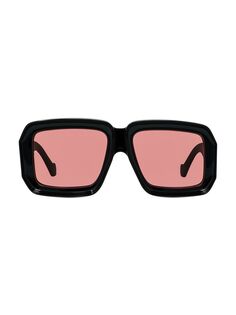 Солнцезащитные очки крупной квадратной формы 56 мм Loewe, черный