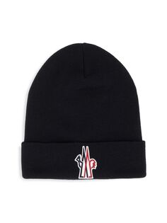 Шерстяная шапка с нашивкой-логотипом Grenoble Moncler, черный