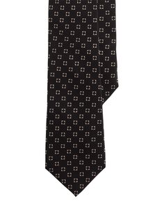 Шелковый галстук с геометрическим принтом Ralph Lauren Purple Label, черный