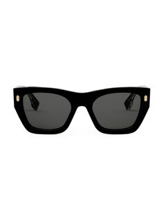 Прямоугольные солнцезащитные очки Fendi Roma 53 мм Fendi, черный