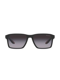 Прямоугольные солнцезащитные очки 58 мм Prada Sport, черный