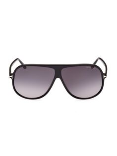 Пластиковые солнцезащитные очки-авиаторы 60 мм Tom Ford, черный