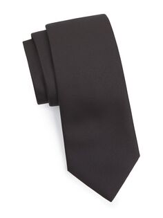 Шелковый атласный галстук Emporio Armani, черный