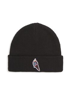 Вязаная шапка с логотипом в рубчик Icecream, черный