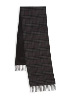 Двусторонний кашемировый шарф в винтажную клетку Burberry, черный