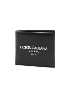 Кожаный бумажник в два сложения DOLCE&amp;GABBANA, черный