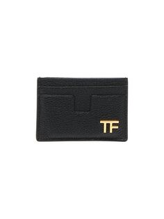 Классический кожаный визитница T Line Tom Ford, черный